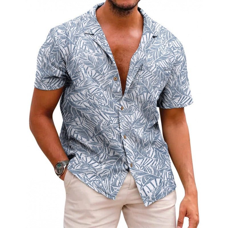 Men's Summer Printed Short-sleeved Shirt