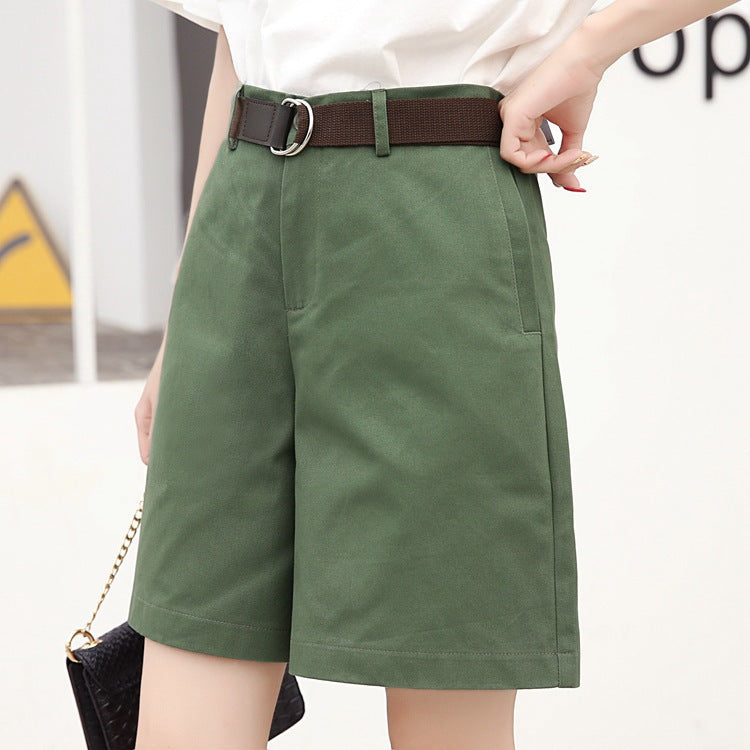 Straight High Waist Slimming Loose Casual Shorts