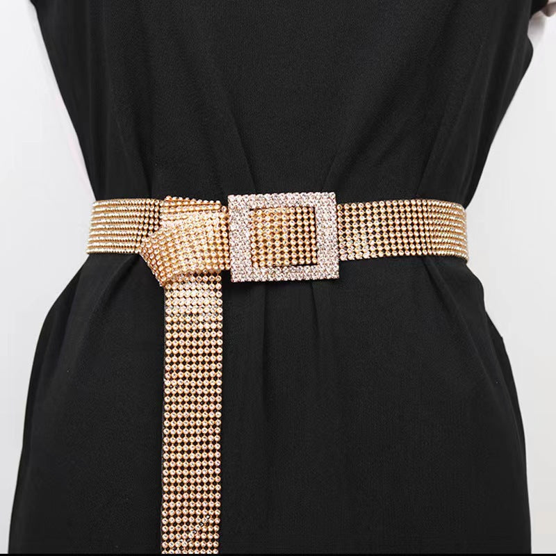 Fashion Diamonds Over Rhinestone Belt