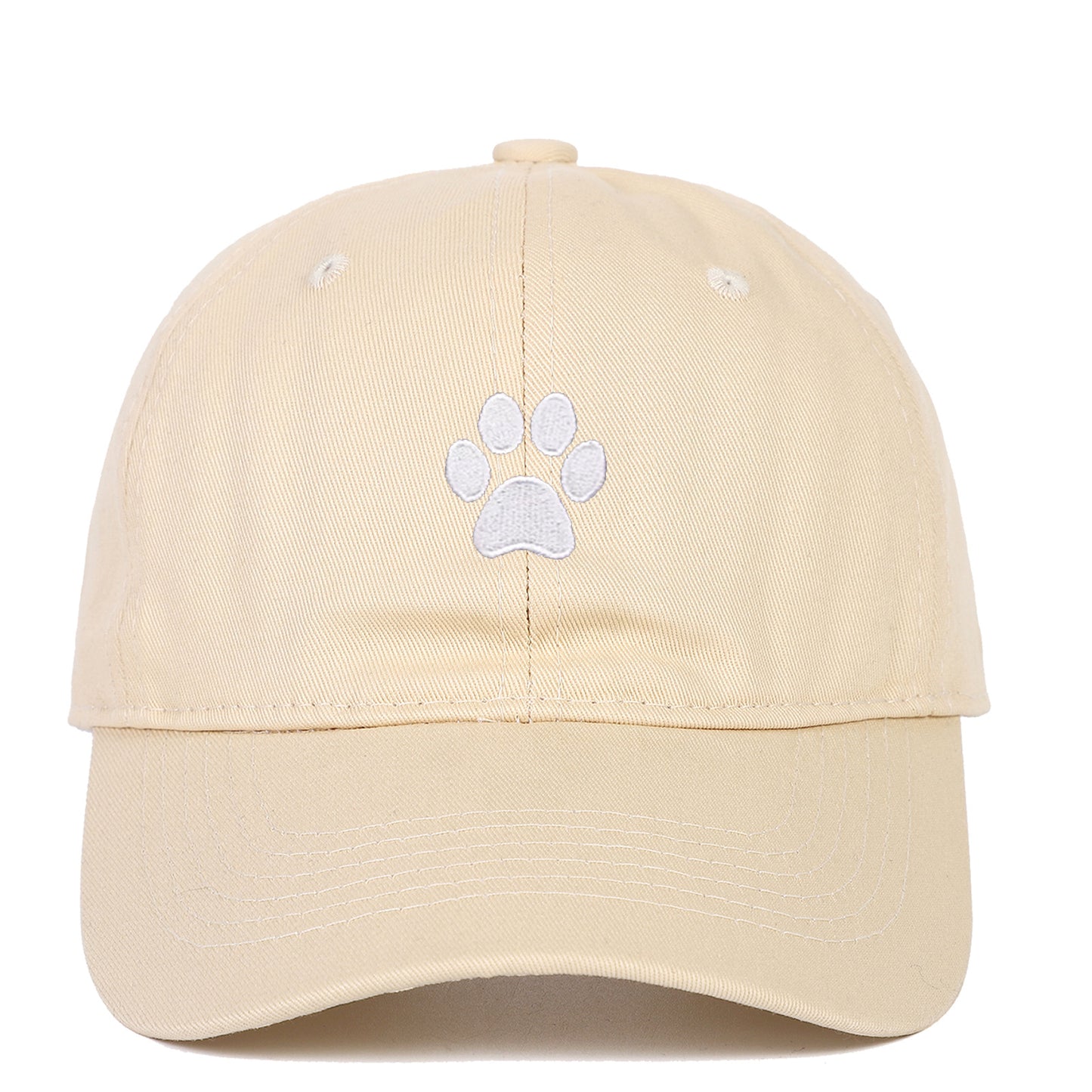 Cotton Soft Top Dog's Paw Embroidered Baseball Cap