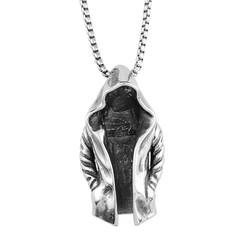 Dark Style Assassin Cloak Stainless Steel Pendant Necklace