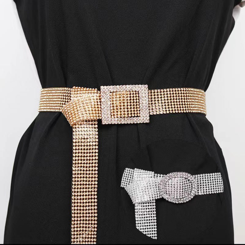 Fashion Diamonds Over Rhinestone Belt