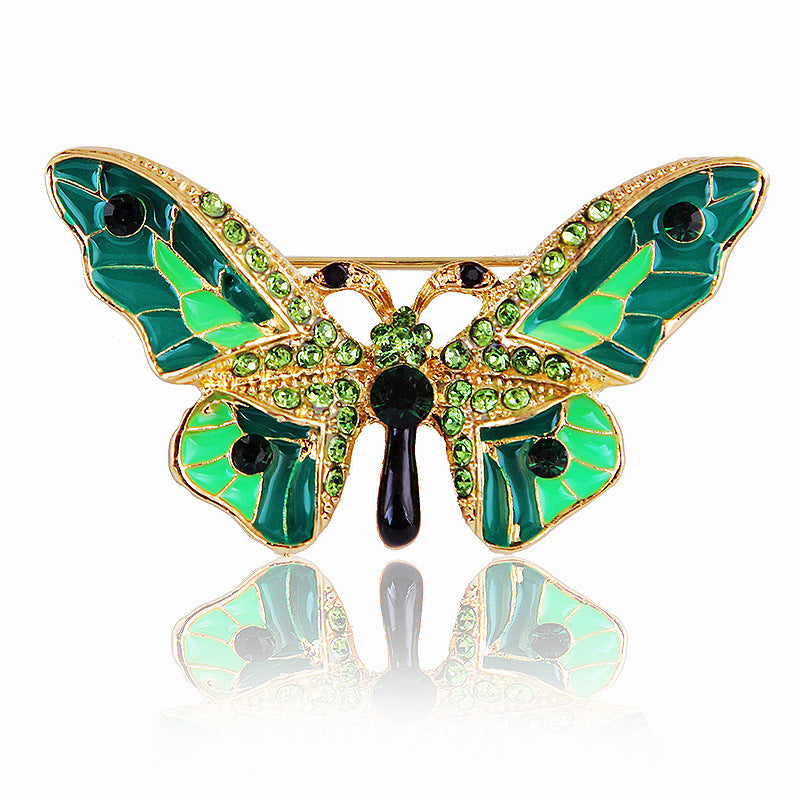 Colorful Crystal Butterfly Brooch