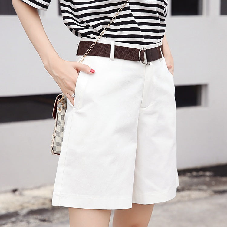 Straight High Waist Slimming Loose Casual Shorts