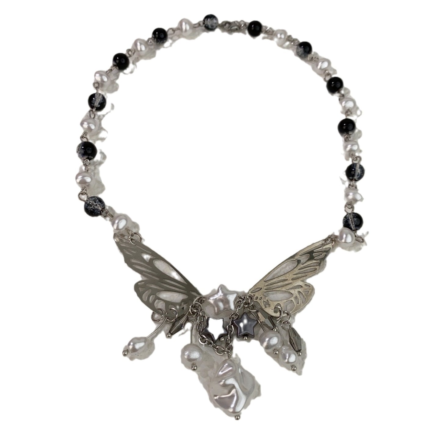 Eye-catching Hollow Butterfly Beaded Necklace