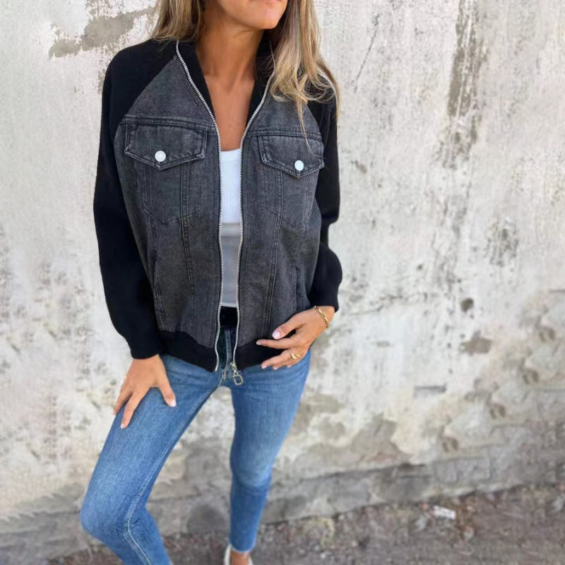 Denim Raglan Sleeve Coat