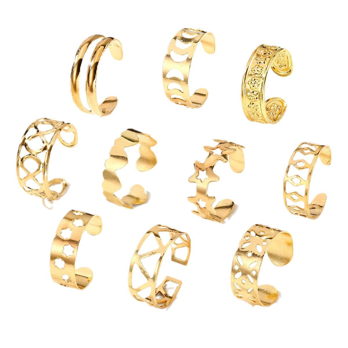 Beach Toe Ring 10-piece Set