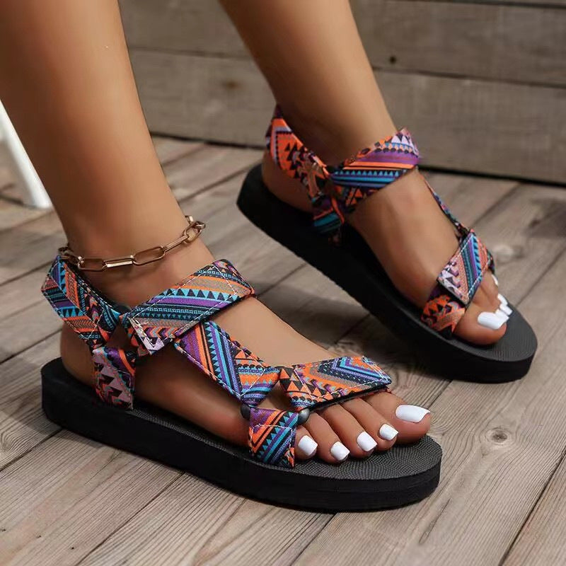 Thick Bottom Velcro Beach Sandals