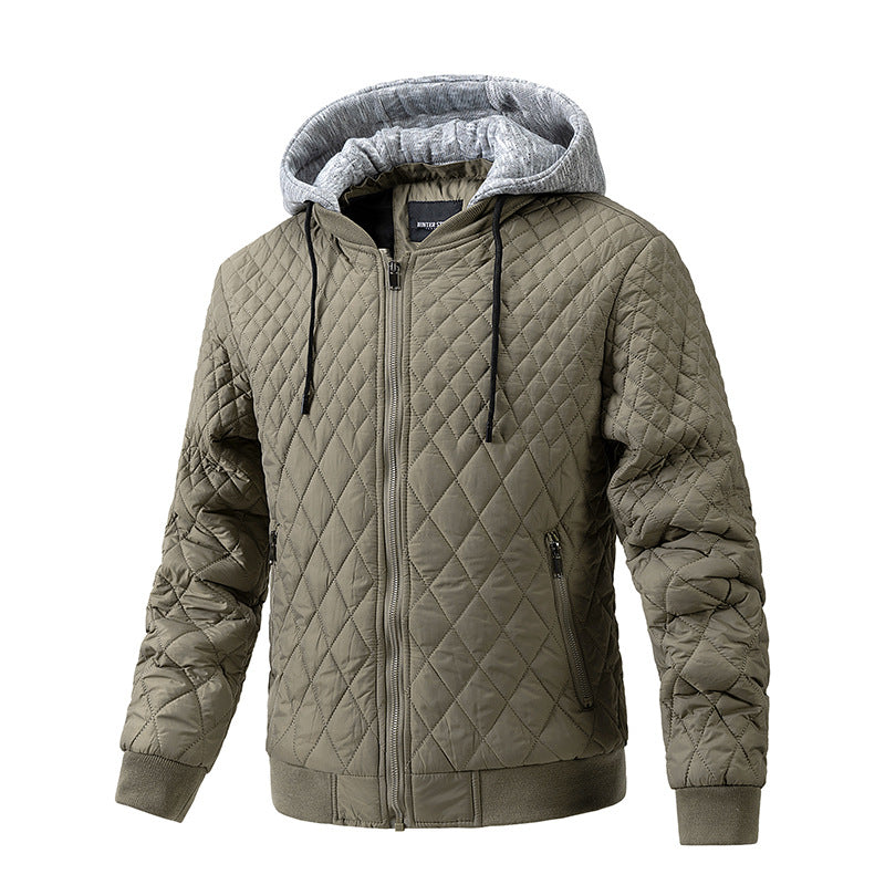 Quilted Cotton Removable Hood Jacket