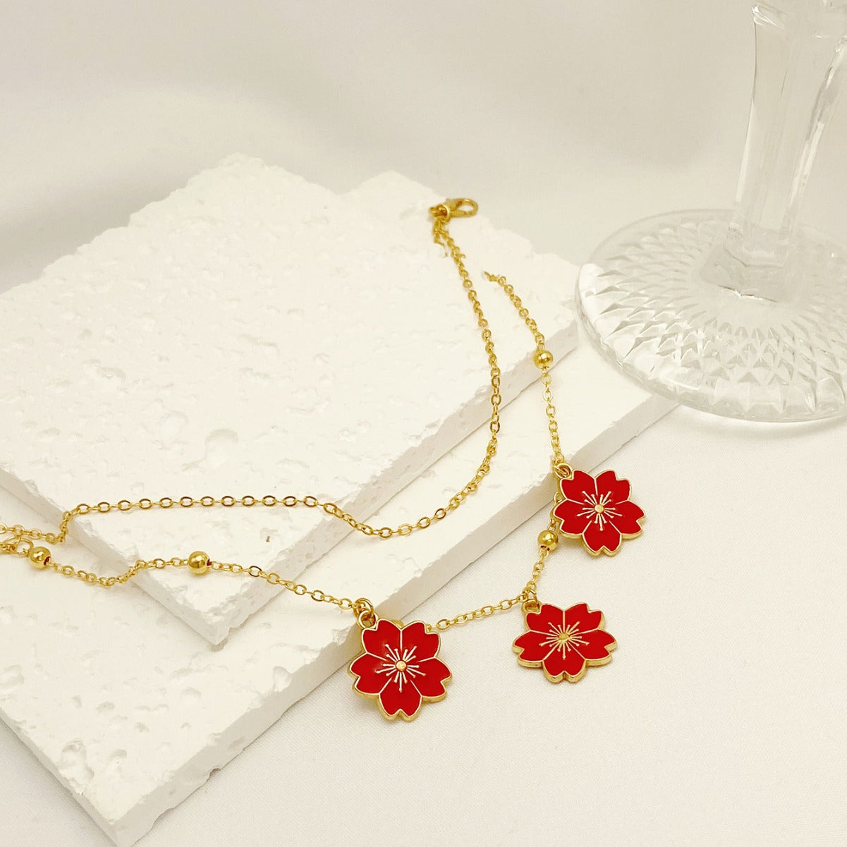 Flower Pendant Anklet