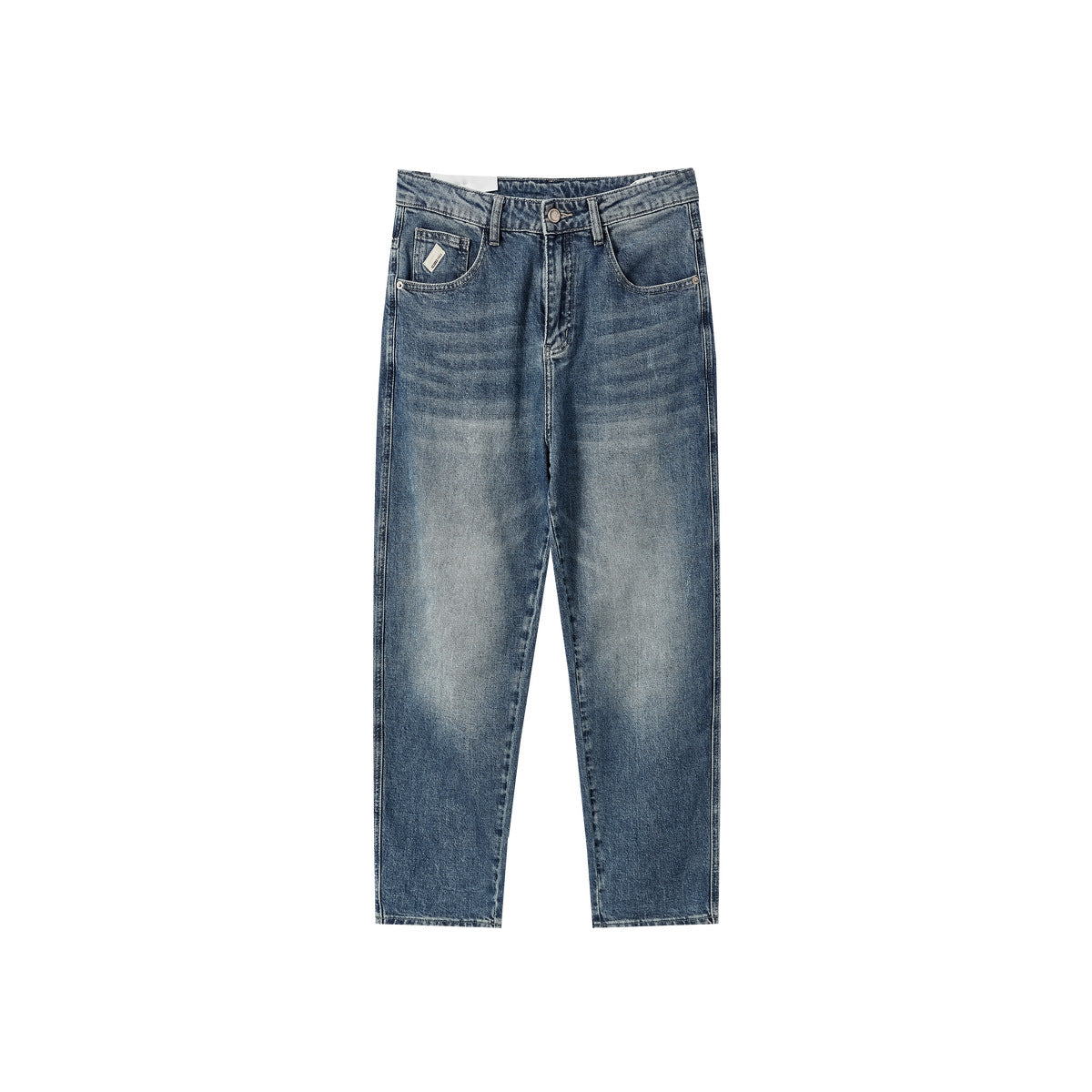 Men's Versatile Straight Leg Washed Jeans