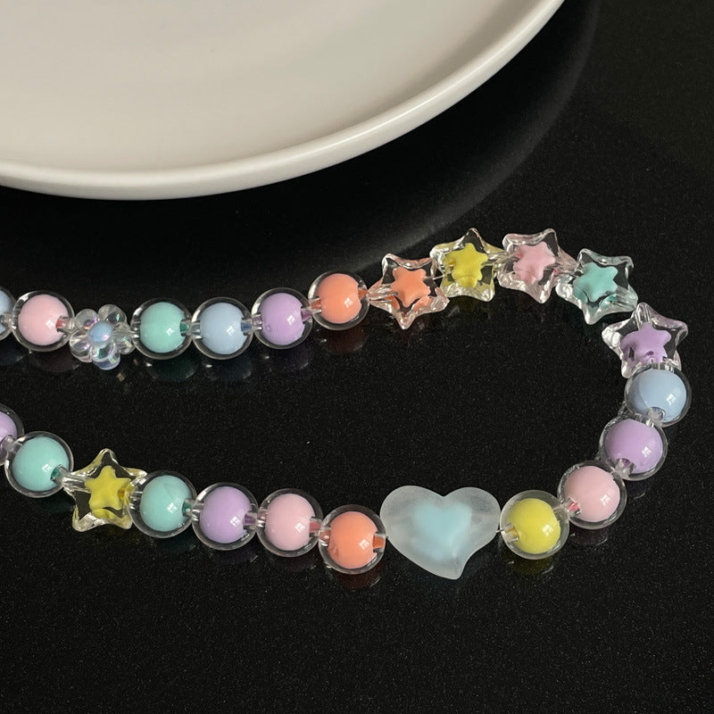 Candy-colored Acrylic Beaded Necklace