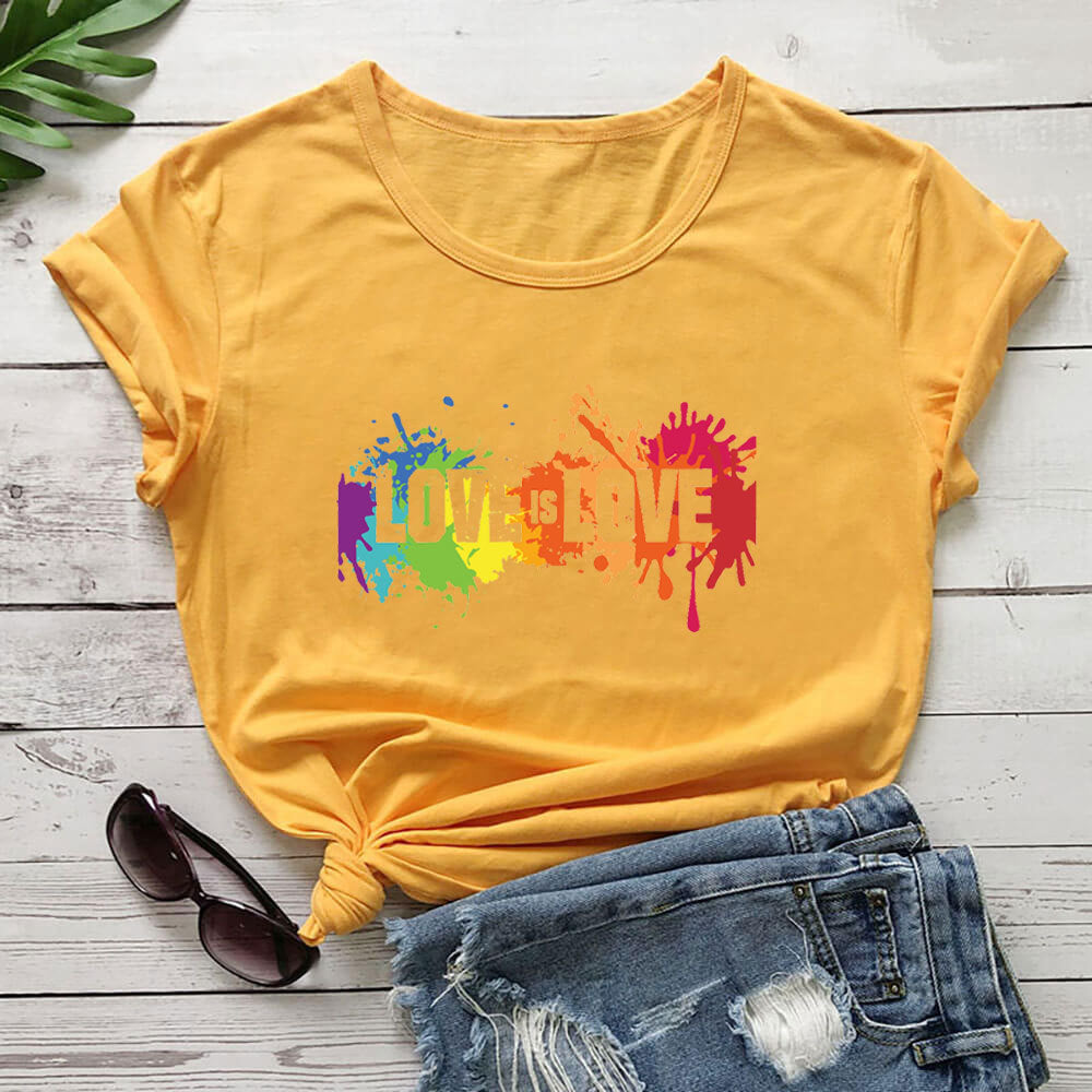 Love Is Love Letter Color Printed T-shirt