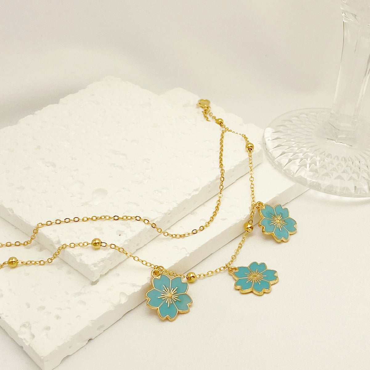 Flower Pendant Anklet