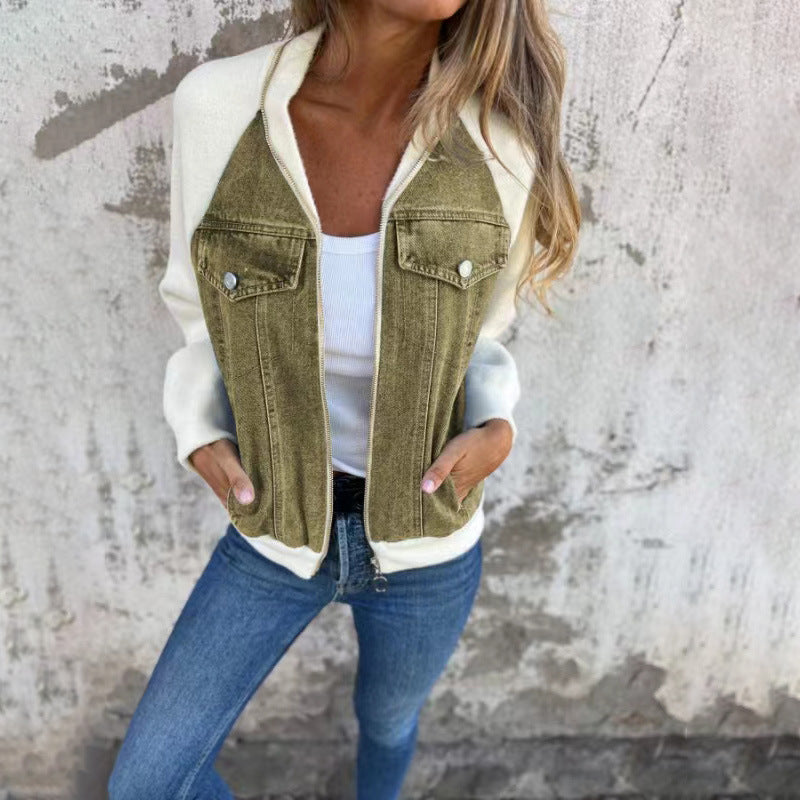 Denim Raglan Sleeve Coat