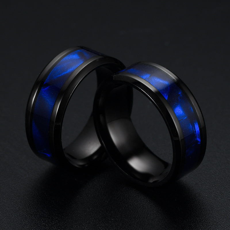 Blue Shell Titanium Steel Ring