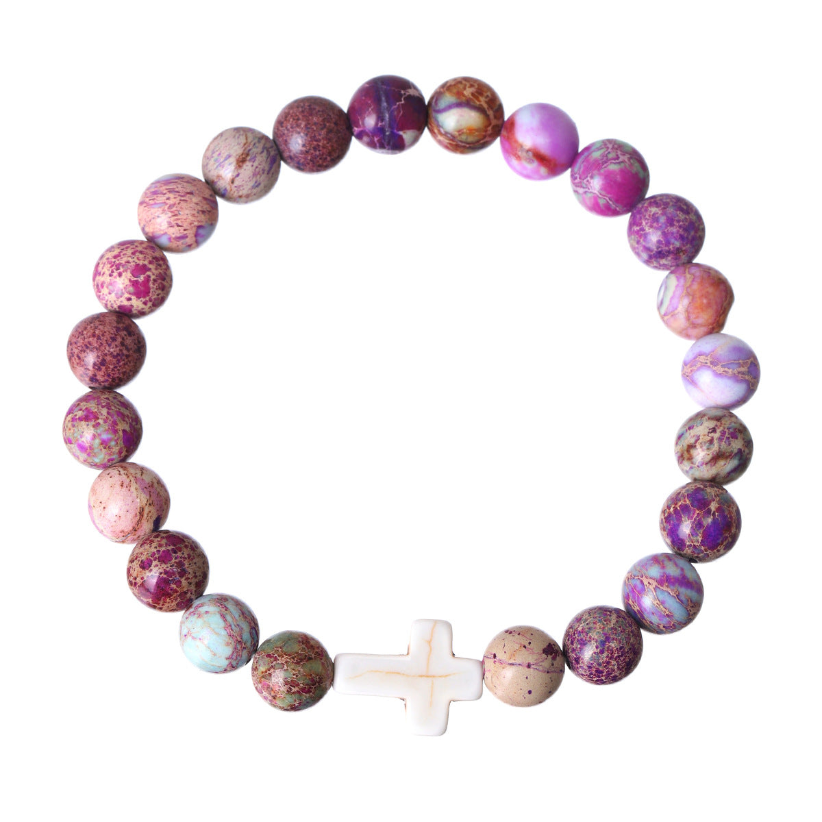 Mixed Color Cross Beaded Bracelet