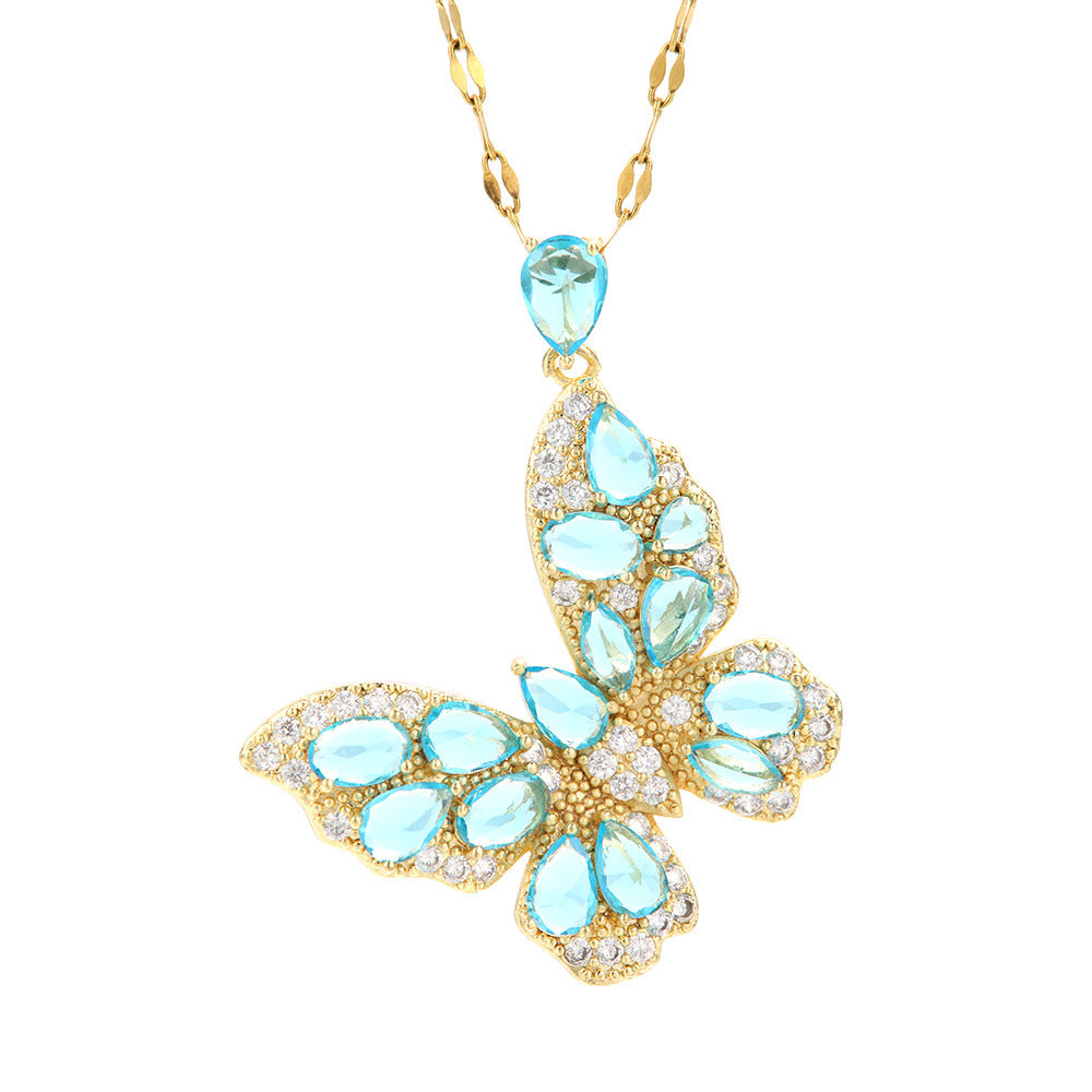 Zircon Butterfly Necklace