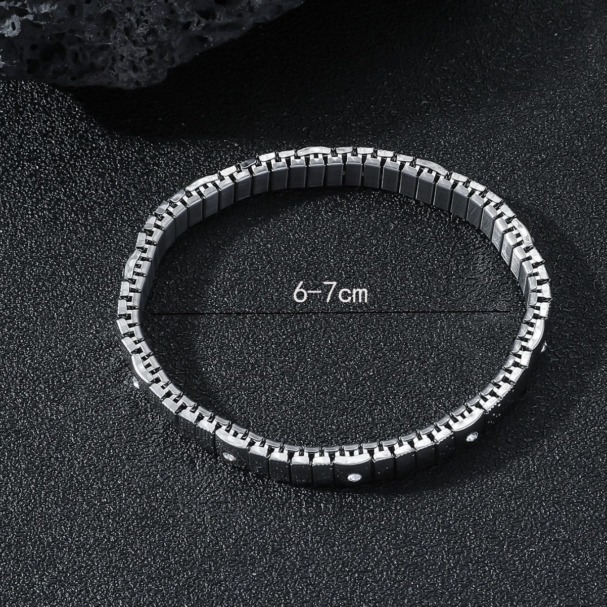 Cold Stainless Steel Diamond Elastic Bracelet