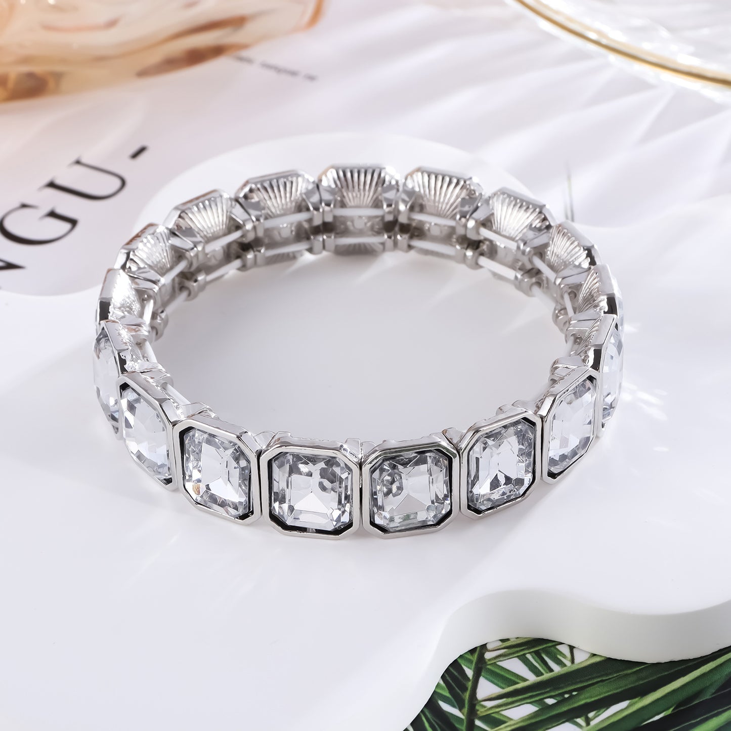 Full Artificial Diamond Bracelet Telescopic Bracelet