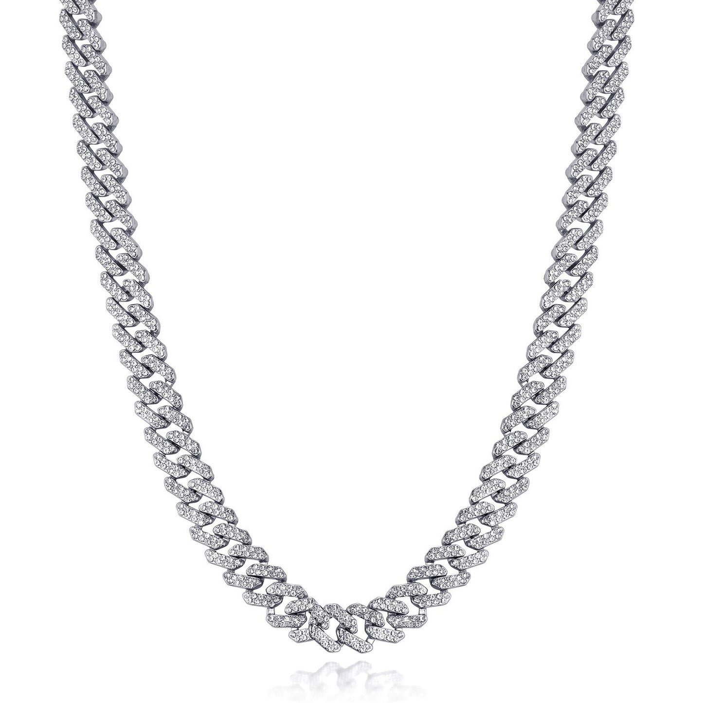 Cuban Link Rhinestone Chain Necklace