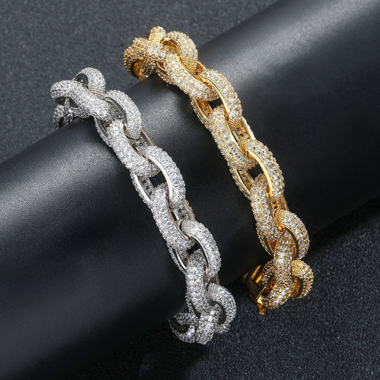 Inlaid Zircon Chain Bracelet