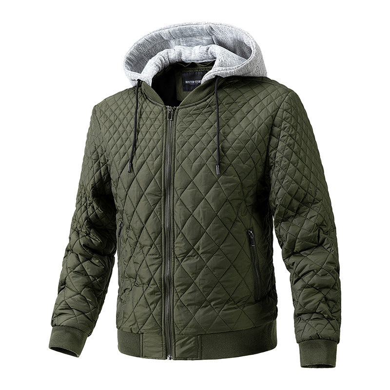 Quilted Cotton Removable Hood Jacket