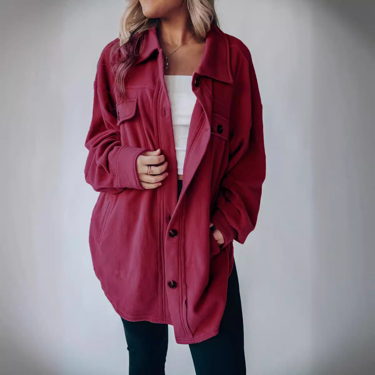 Women's Fashion Long Sleeve Single-breasted Coat