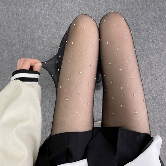 Diamond Silk Screen Shiny Rhinestone Pantyhose