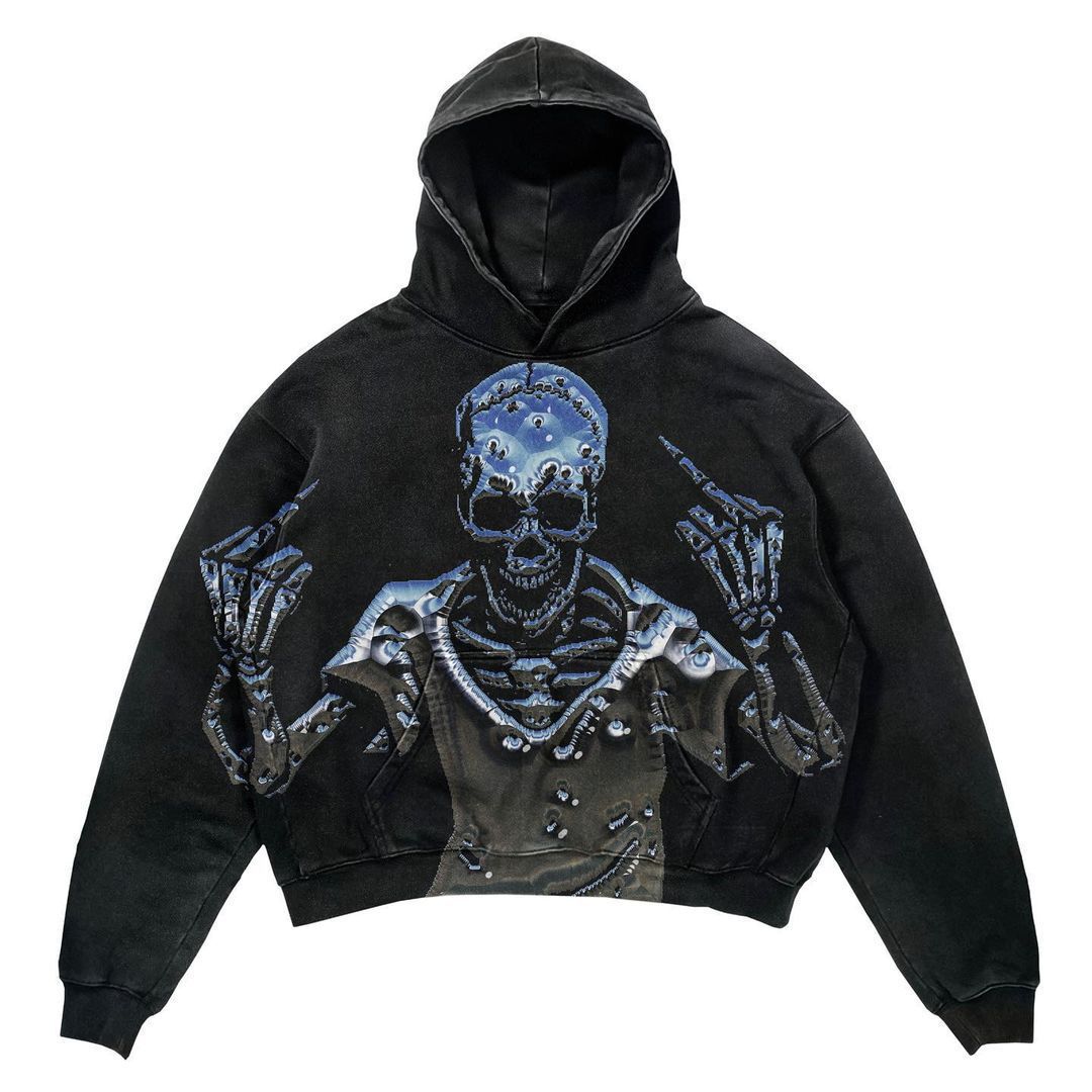 Punk Fashion Design Fleece Printed Hoodie