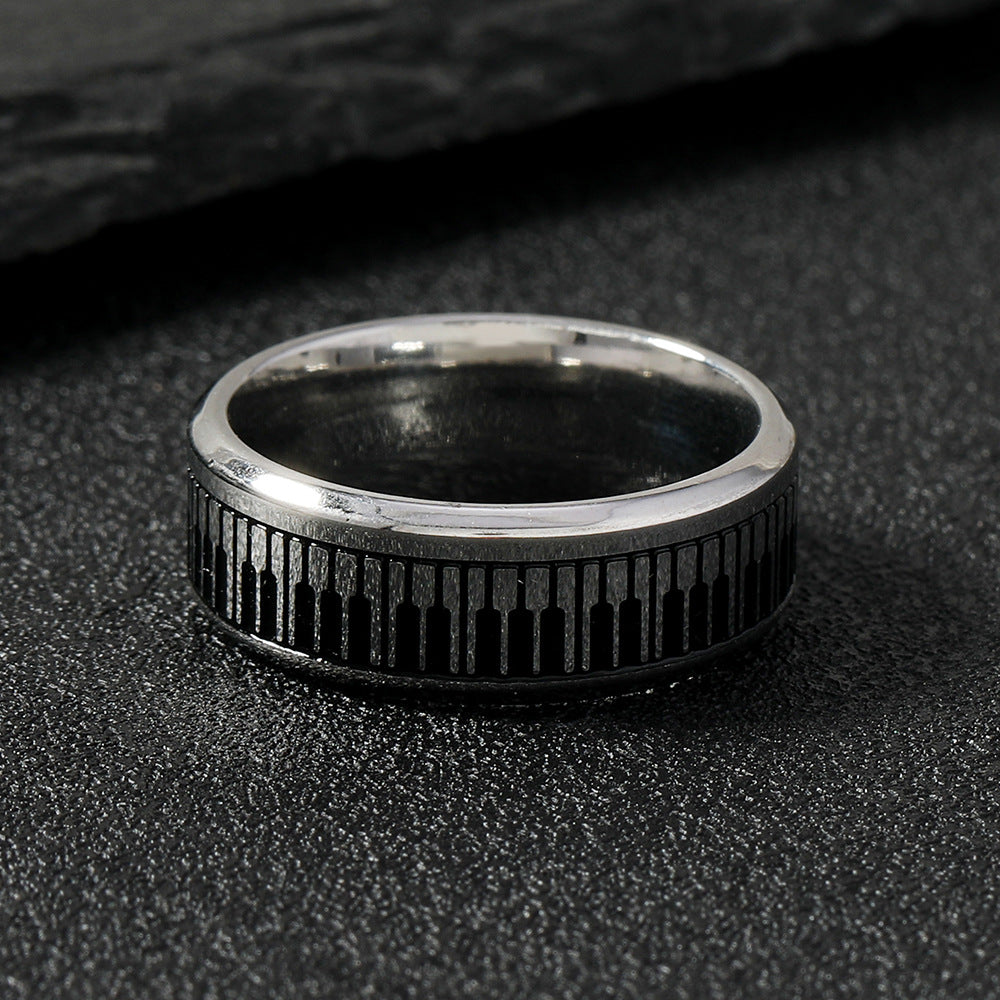 Stainless Steel Piano Keys Ring