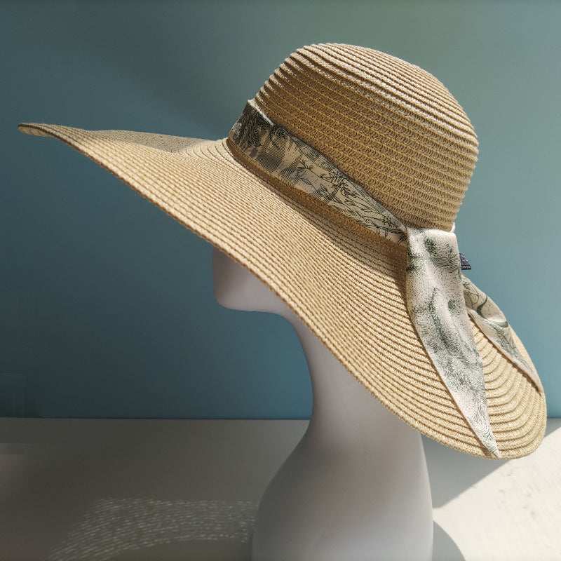 Beach Vacation High Sense Ribbon Hat