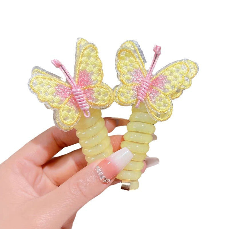 Embroidered Butterfly Phone Line Hair Ring