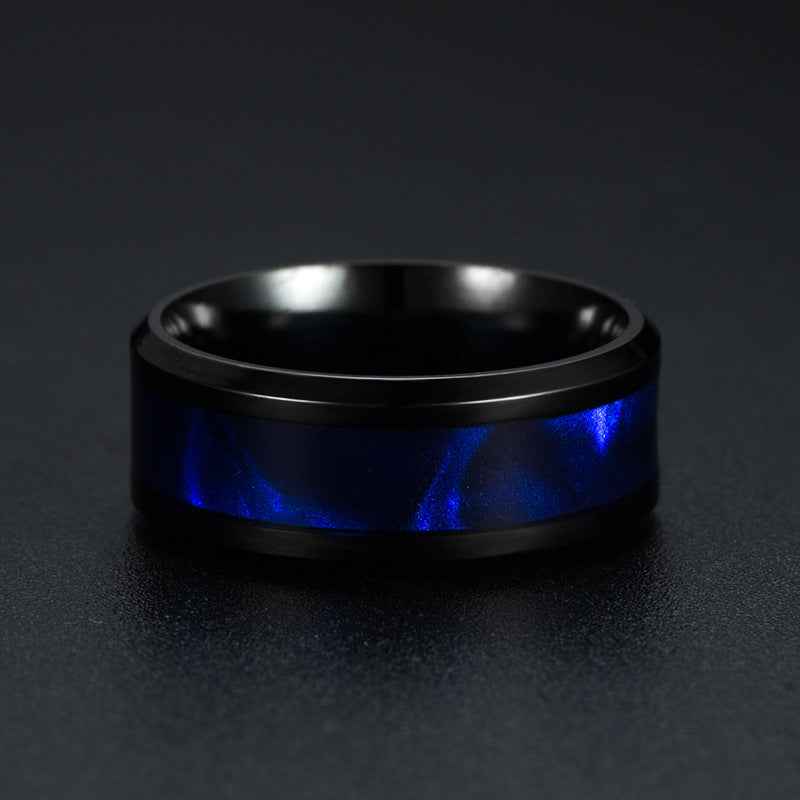 Blue Shell Titanium Steel Ring