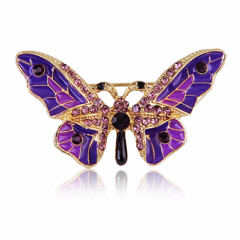 Colorful Crystal Butterfly Brooch