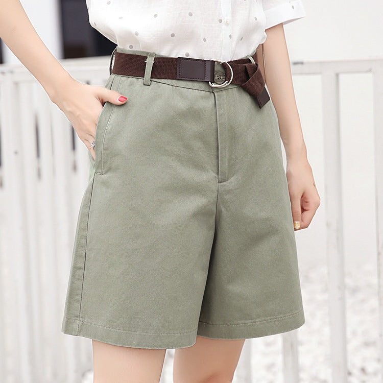 Straight High Waist Slimming Loose Casual Shorts