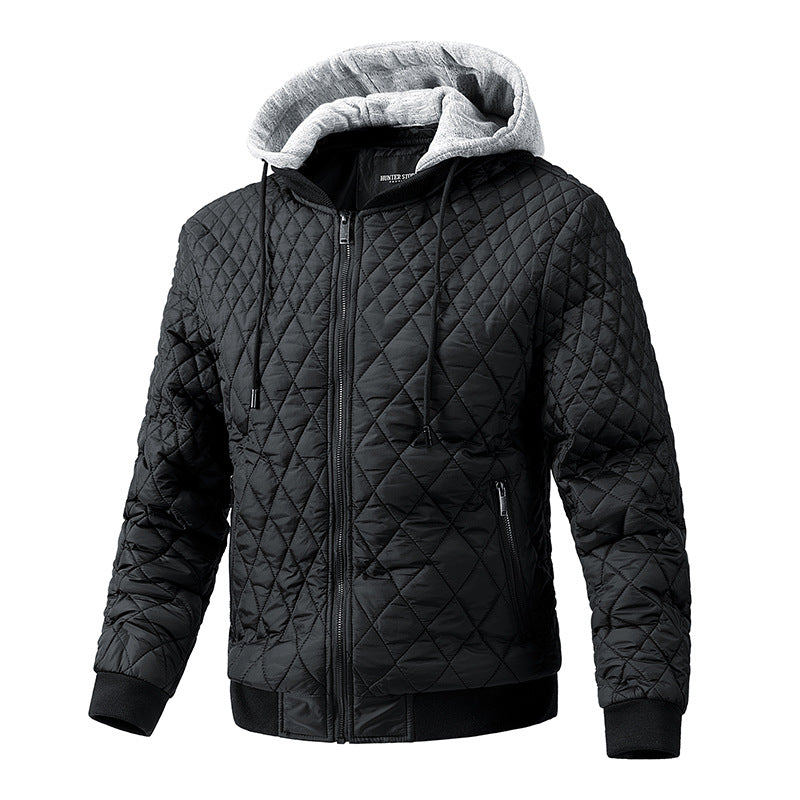 Quilted Cotton Removable Hood Jacket