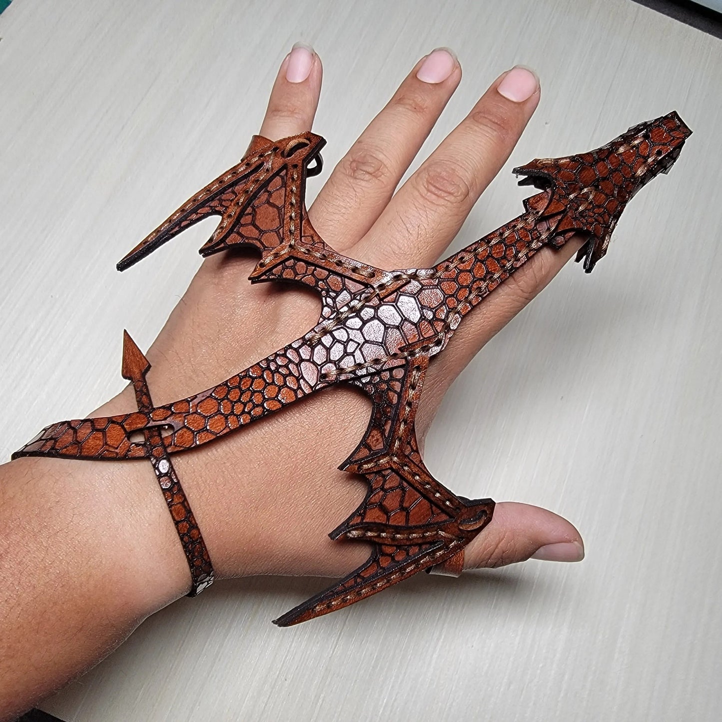 Leather Hand Dragon Bracelet