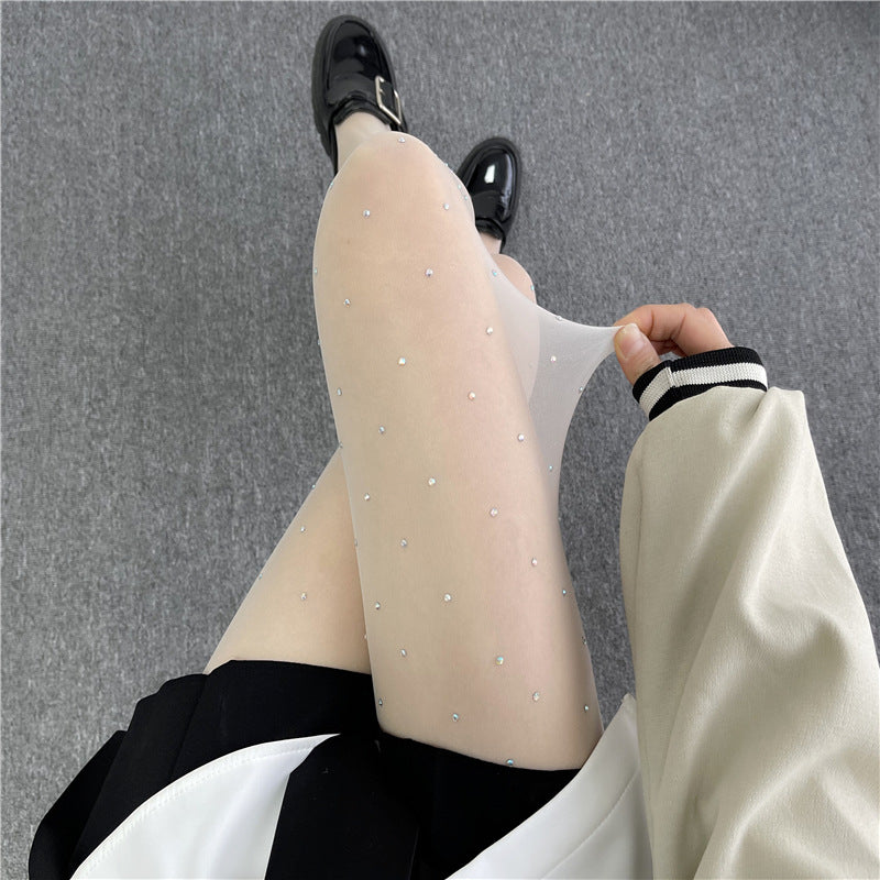 Diamond Silk Screen Shiny Rhinestone Pantyhose