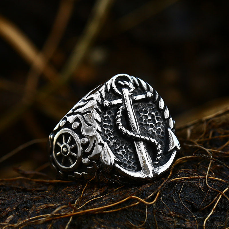 Titanium Steel Compass Ring