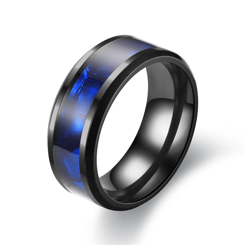 Blue Shell Titanium Steel Ring