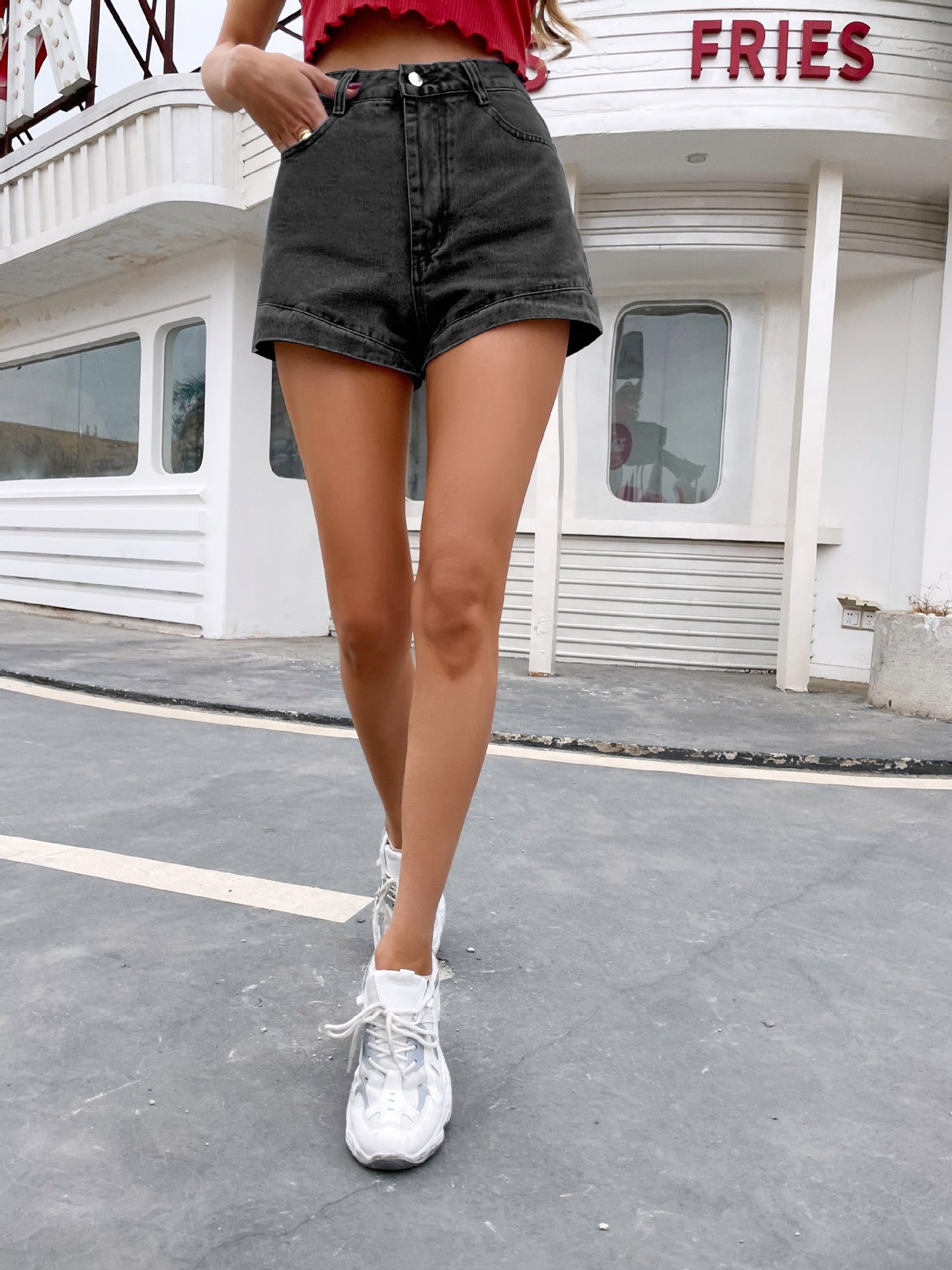 Women's High Waist Denim Shorts