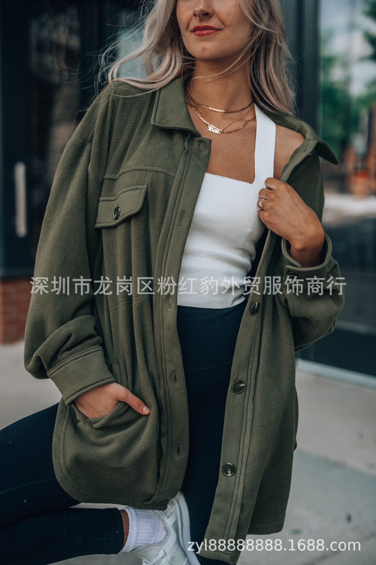 Women's Fashion Long Sleeve Single-breasted Coat