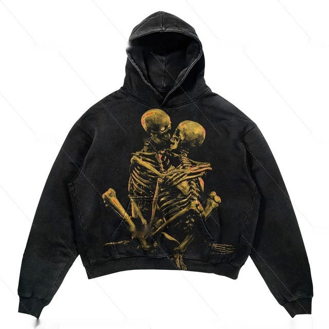 Punk Fashion Design Fleece Printed Hoodie