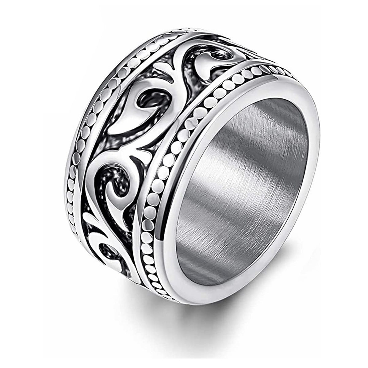 Men's Titanium Steel Totem Wide Ring