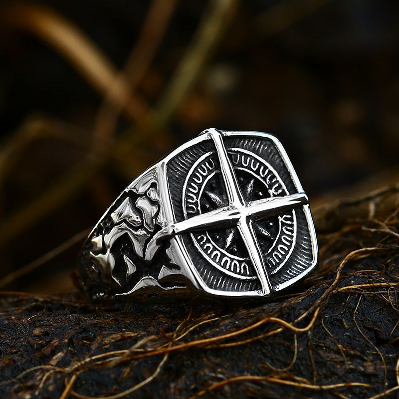 Titanium Steel Compass Ring