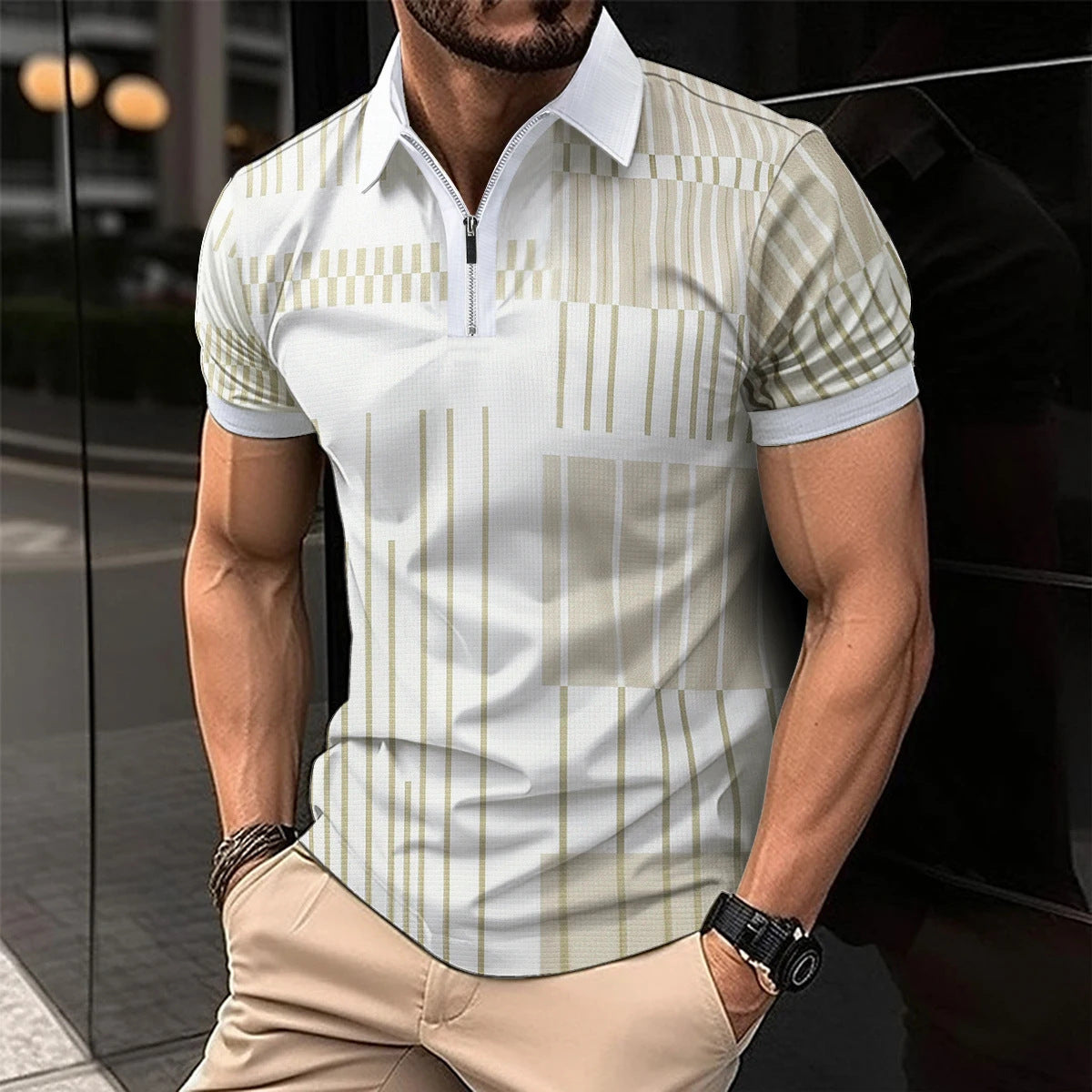 Men's Fashion Plaid Short-sleeved Shirt