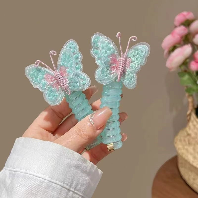 Embroidered Butterfly Phone Line Hair Ring