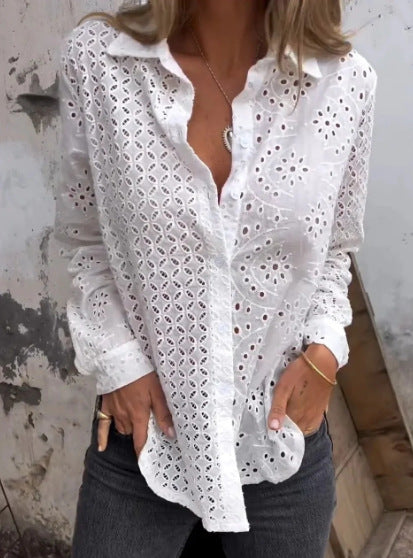 Loose Button Mesh Top