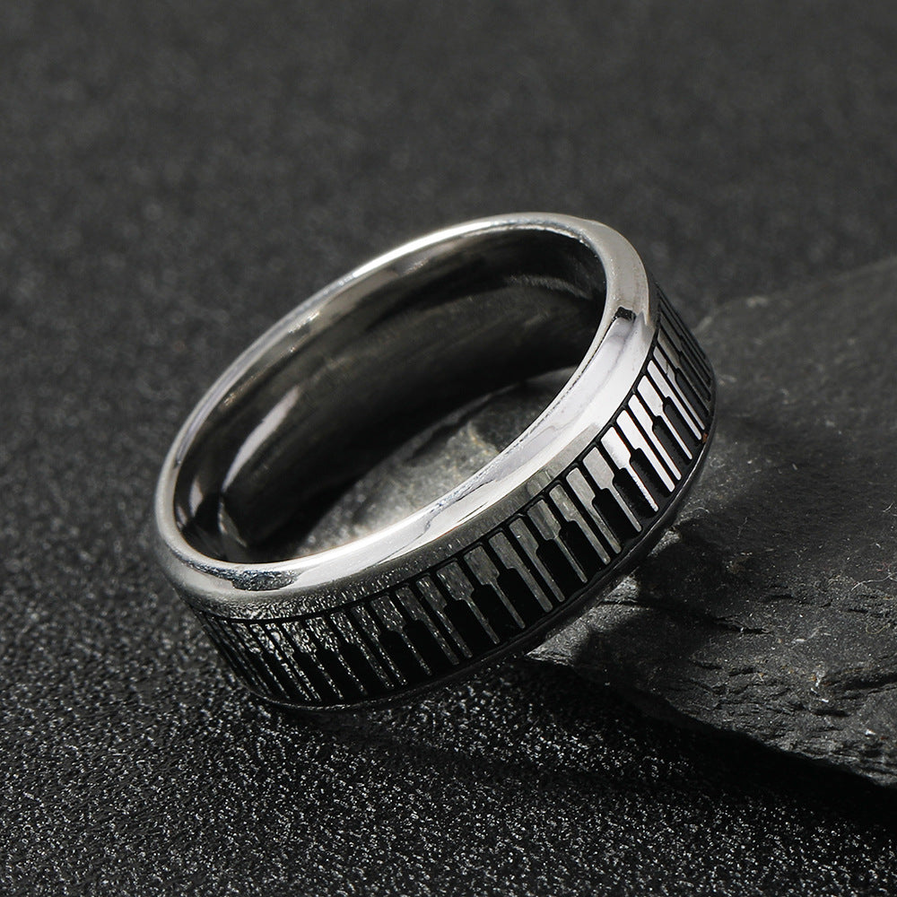 Stainless Steel Piano Keys Ring